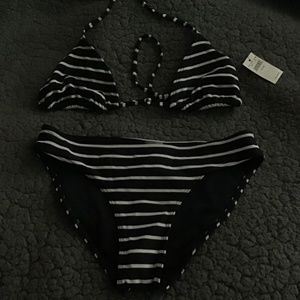 Aerie navy and white bikini XS